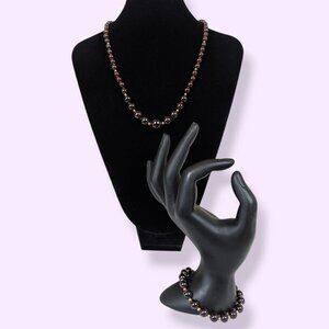 Stauer Genuine Garnet Beaded Demi Parure